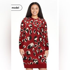 Eloquii Woman’s Animal Print Sweater Dress size 18/20